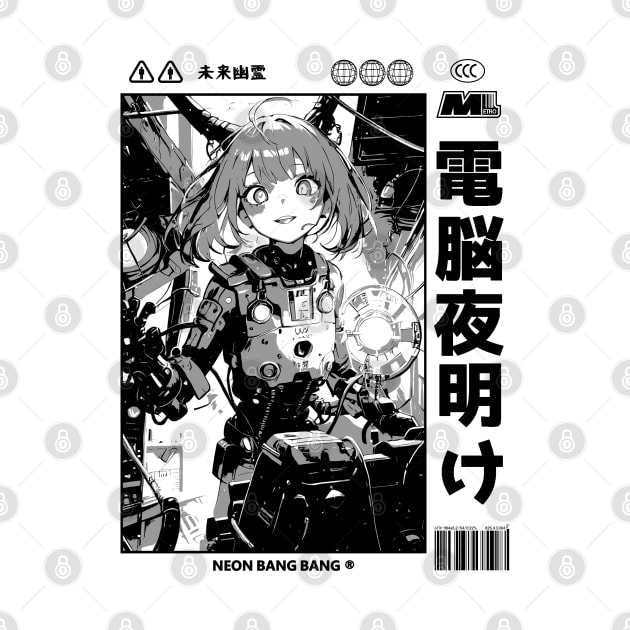 Cyberpunk Anime Cyborg Girl Japan Streetwear Japanese Manga Aesthetic by Neon Bang Bang