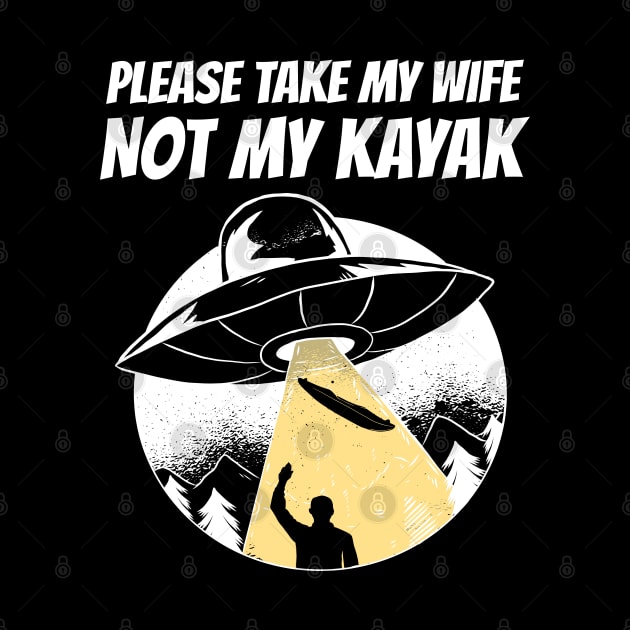 Funny UFO Abduction Kayak Kayaking Gift Dad Men by Kuehni