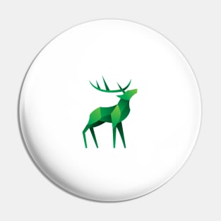 geometric green deer Pin