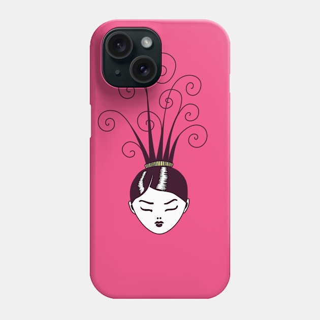 Swirly Weird Hairstyle Phone Case by Boriana Giormova