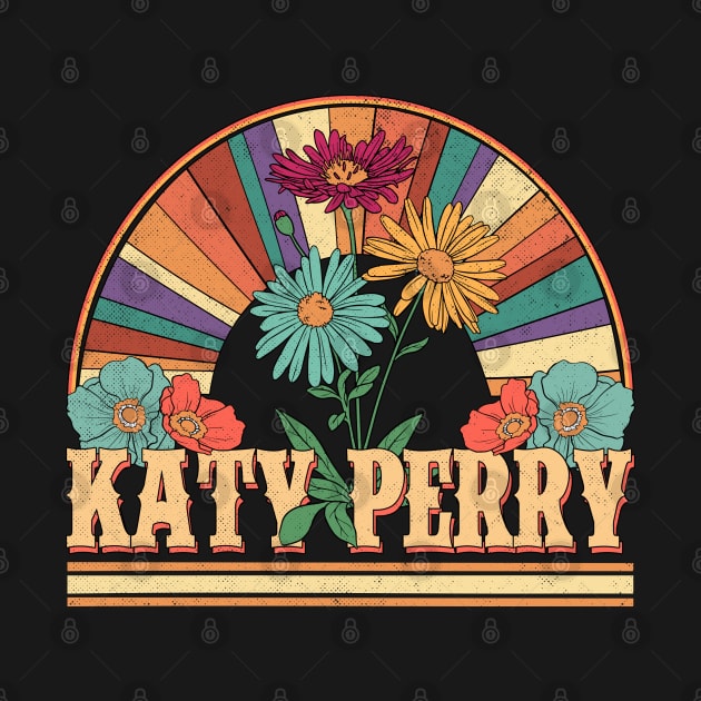 Katy Flowers Name Perry Personalized Gifts Retro Style by Dinosaur Mask Store