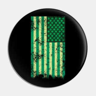 Irish American Shamrock Flag (Green) Pin