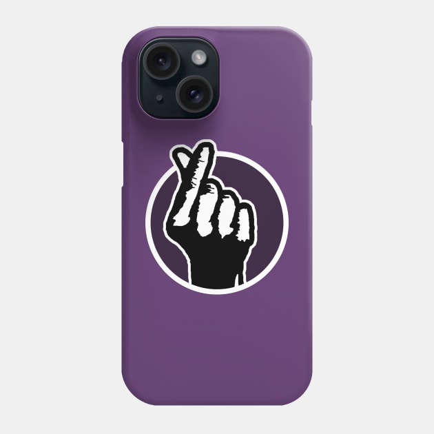 Finger Heart (purple) Phone Case by Student-Made