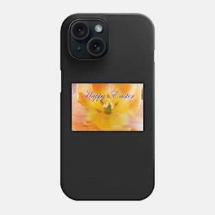 Tulipa  'Apricot Beauty'  Tulip with Happy Easter message Phone Case