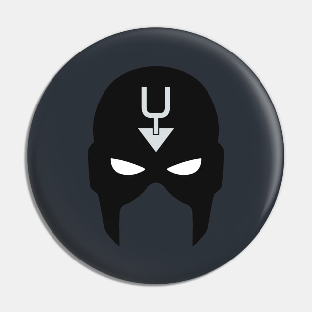 Black Bolt Mask Pin by Minimalist Heroes