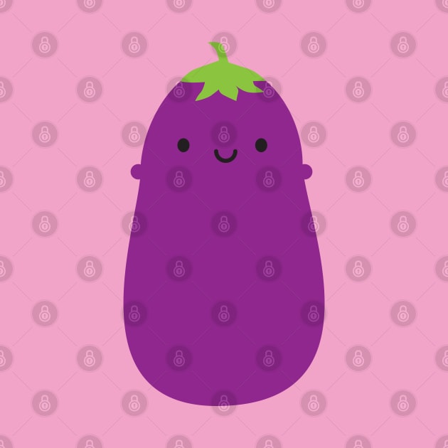 Kawaii Eggplant Aubergine by marcelinesmith