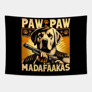 Pew Pew Madafakas Labrador Retriever Crazy Vintage Funny Dog Owners T-Shirt Tapestry