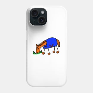 Cartoon Horse in Rug Grazing Phone Case