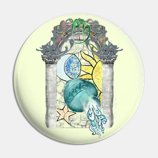 Double Aquarius Virgo Rising Pin