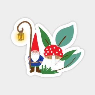 Gnome with a lantern Magnet
