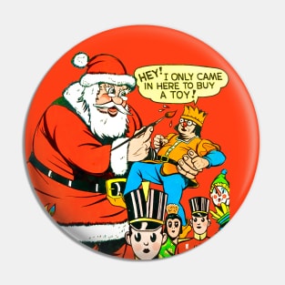 The clueless and funny Santa Claus makes a mistake and paints a toy buyer in his Christmas workshop at the North Pole Pin