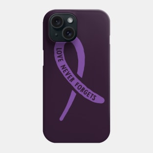 Alzheimers Awareness Ribbon Love Never Forgets End Alz Phone Case