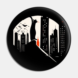 Black Cat City Sunset Pin