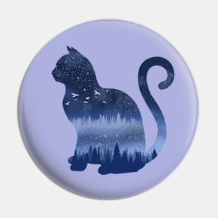 Cat in the night Pin