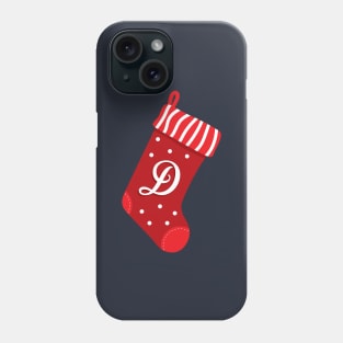 Christmas Stocking with Letter D Phone Case