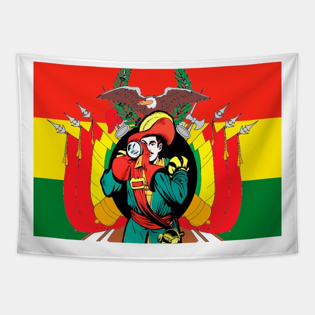 Bolivian flag corsair Tapestry by Marccelus