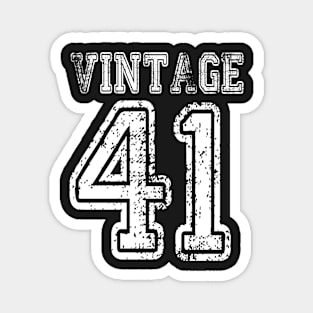 Vintage 41 1941 2041 T-shirt Birthday Gift Age Year Old Boy Girl Cute Funny Man Woman Jersey Style Magnet