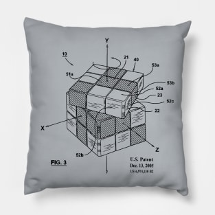 Rubiks Problem Solving Cube Patent Print Pillow