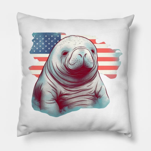 Stars & Stripes Manatee Pillow by ThatSimply!