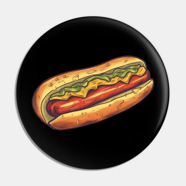 Sizzling Hotdog Delight Pin by Pieartscreation