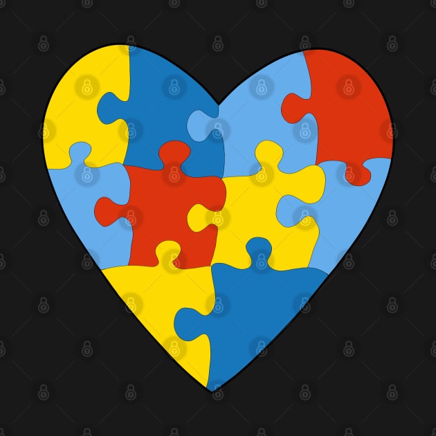 Asperger's Syndrome Heart Colorful Puzzle by DiegoCarvalho