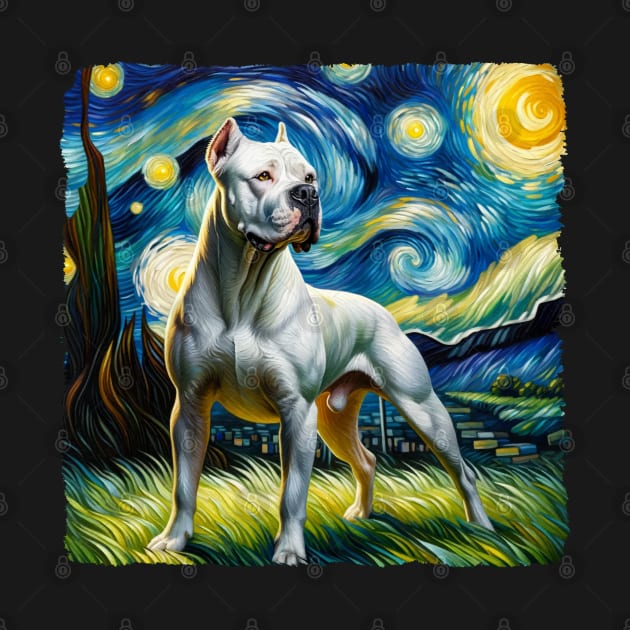 Starry Dogo Argentino Dog Portrait - Pet Portrait by starry_night