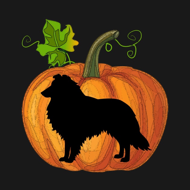 Sheltie in pumpkin by Flavie Kertzmann