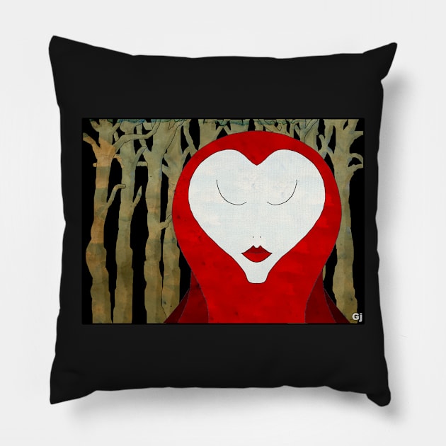 Child in Red Hood Pillow by Hereticwerks