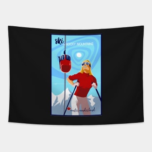 Retro alpine ski poster Tapestry