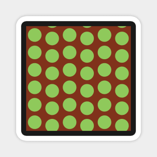 Green Brown Polka Dots Offset Seamless Repeat Pattern Magnet