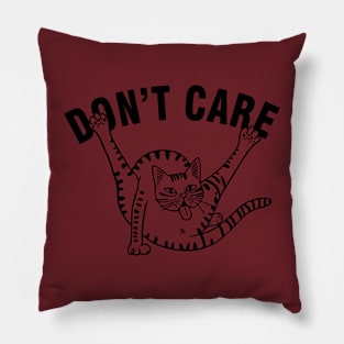 Don't Care Funny Cat Pillow