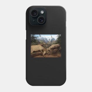 Natural environment diorama - Two deers fighting Phone Case