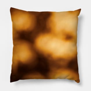 Golden Sunshine Bokeh Spheres Pillow