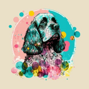 Cocker Spaniel Easter Egg Spring Floral Painting Dog Owner Lover Art T-Shirt