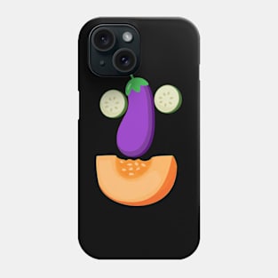 Veggie Face Eggplant Cucumber Funny Vegetables Phone Case