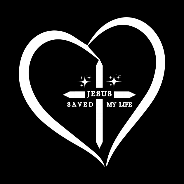 Jesus saved my life cross inside the heart by Mr.Dom store