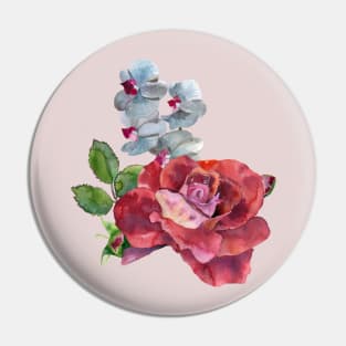 orchid and red rose Pin