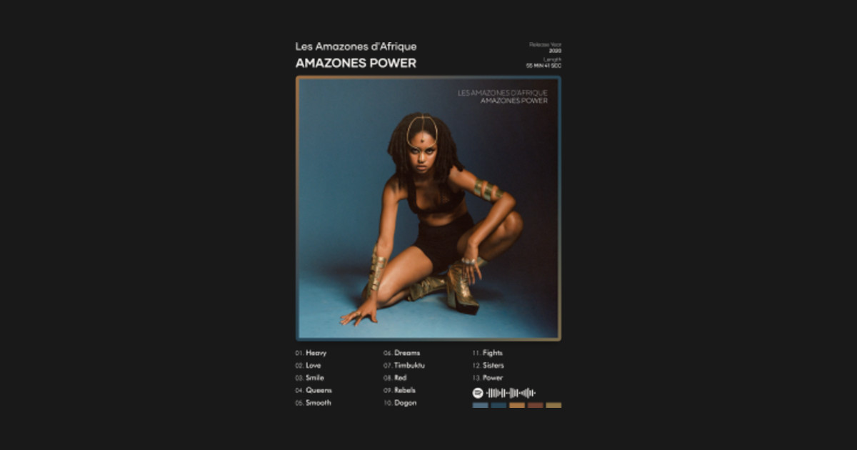 Les Amazones Dafrique Amazones Power Tracklist Album Les Amazones Dafrique T Shirt 3819