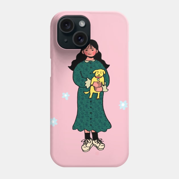 Girl holding Dog Phone Case by LillianXie