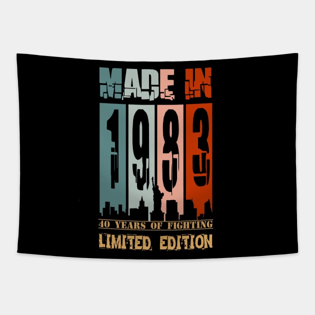Made in 1983. 40 years of Fighting. LIMITED EDITION Tapestry by ShopiLike