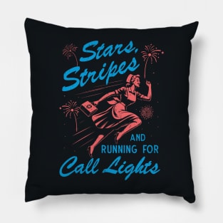 Stars Stripes And Running For Call Lights Pillow