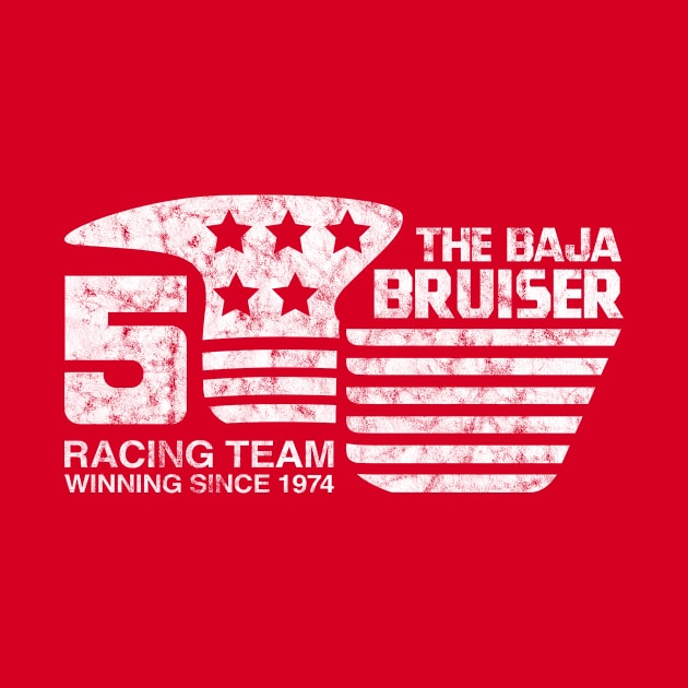 1974 - Baja Bruiser (Original - White on Red - Worn) by jepegdesign