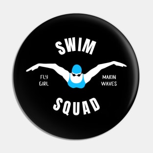 Womens Butterfly Swim Squad Girls Swimming Gift Pin