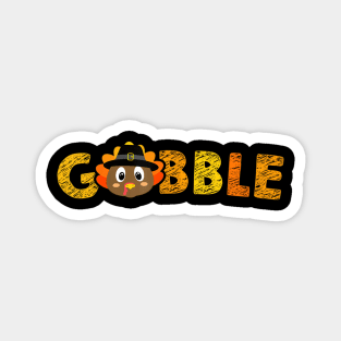 Gobble Gobble Turkey Pilgrim Little Boys Thanksgiving Magnet