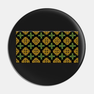 Mustard Yellow & Green Floral Pattern Pin