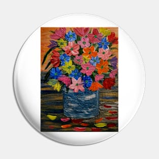 Mixed flowers in a vase Pin