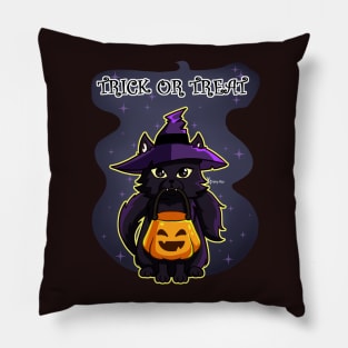 Cat Witch Trick or Treat Pillow