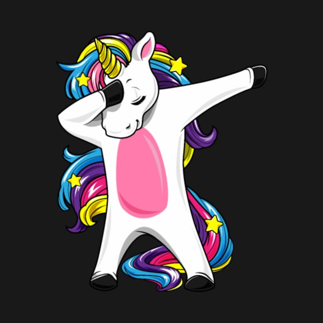 Dabbing Unicorn Costume Rainbow Horse Girl gift by Xizin Gao