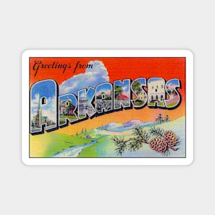 Greetings from Arkansas Vintage 1930's Postcard Magnet