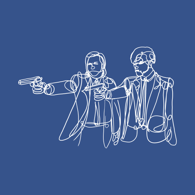 Discover Vincent and Jules. White line - Pulp Fiction - T-Shirt